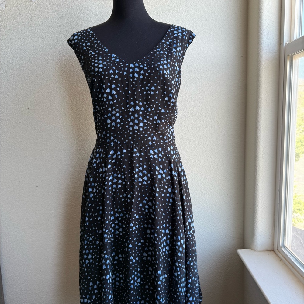 Torrid Black and Blue Heart Midi Dress
